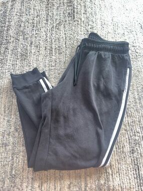 adidas Black Jogger Pants with Side Stripes